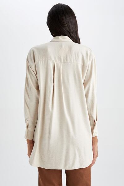 DeFacto Relax Fit ing hajtóka vászon kevert hosszú ujjú tunika Y7921az22sm