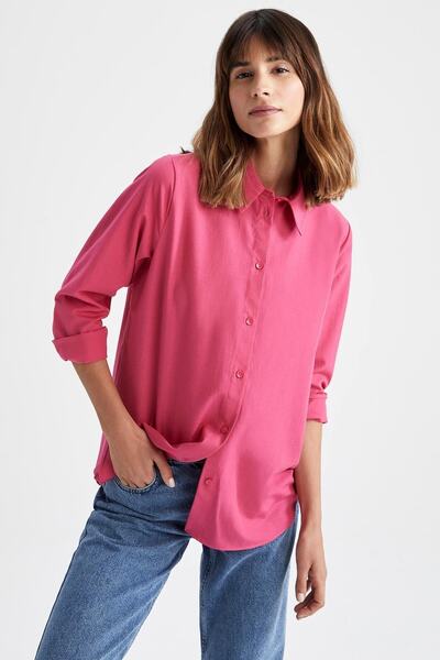 DeFacto Cămașă cu mânecă lungă din popelin, de bază oversize