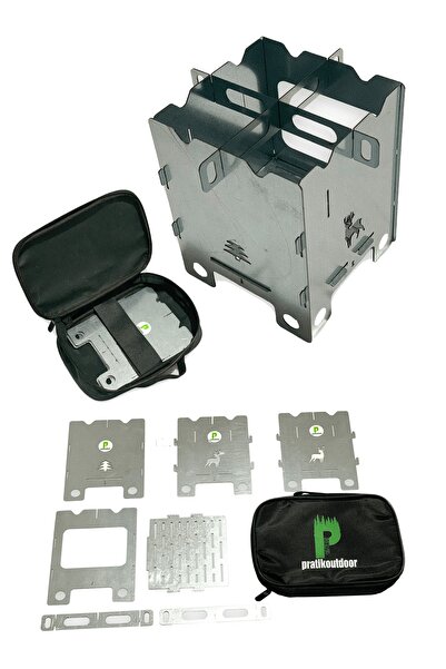 pratikoutdoor Paslanmaz Ateş Kutusu, Firebox, Katlanır Mini Soba, Kamp Sobası