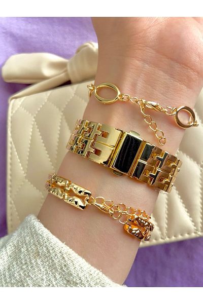 Leerybee Women's Wristwatch Metal Cord Gold Color