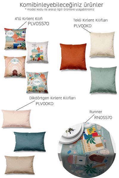 Pilloveland Runner Ramadan City Tesut din piele intoarsa 140*40 Cm Ramadan Kareem