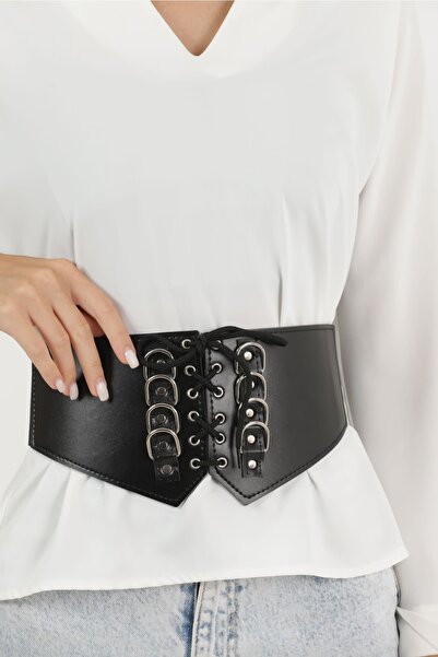 Fiori Bol Tokalı Ipli Elastik Kadın Kemeri, Ceket Kemeri, Gömlek Kemeri, Elbise Kemeri