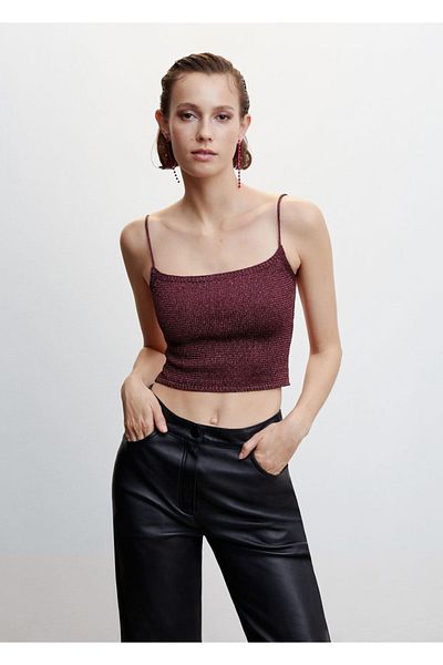 MANGO Woman Double Breasted Lurex Blouse