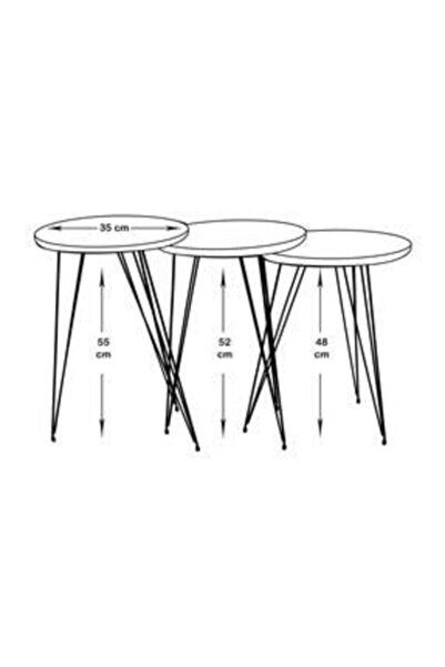 Peruma Home Zigon Sehpa 3 Lü Zigon Sehpa