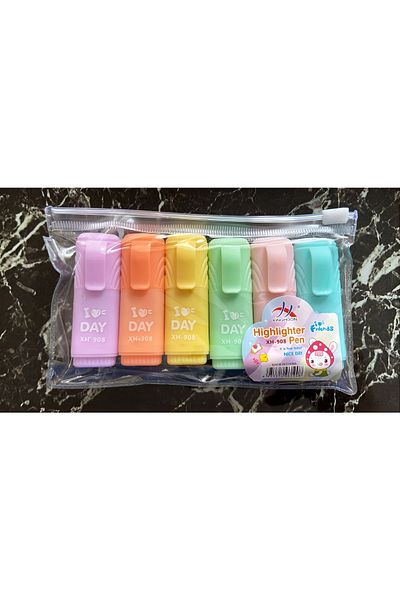 ÖZ KIRTASİYE Highlighter Pen Pastel Colors Mini 6 Pack
