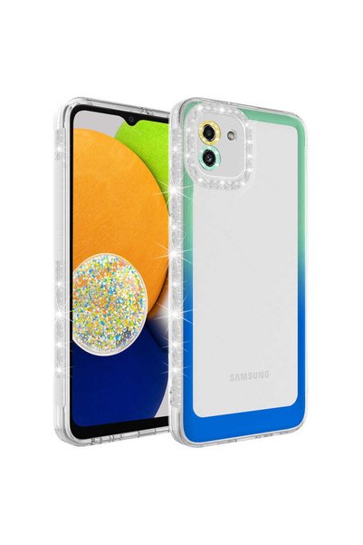 ZM STORE Galaxy A03 Case Glitter and Color Transition Design Lens Protection ...