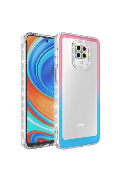 ZM STORE حافظة هاتف Xiaomi Redmi Note 9s بتصميم فضي ولون متدرج لحماية العدسات