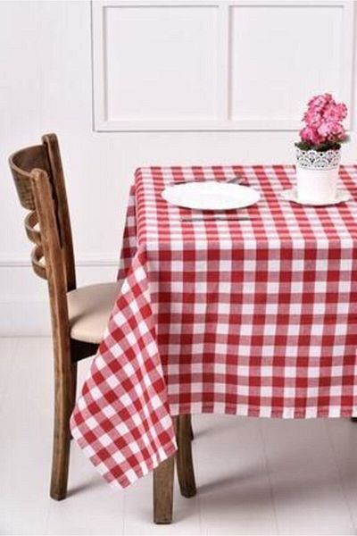 Moda Perde Gingham Pattern Tablecloth, Tablecloth Picnic Cloth