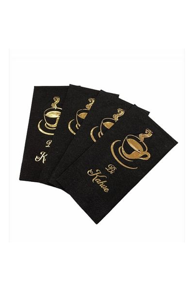kidspartim Gold Gilded Black Bi Brown Napkin 6x12 Cm