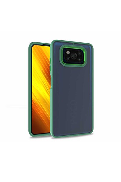 ZM STORE Xiaomi Poco X3 Kılıf Kamera Çıkıntılı Arkası Şeffaf Kenarları Renkli...