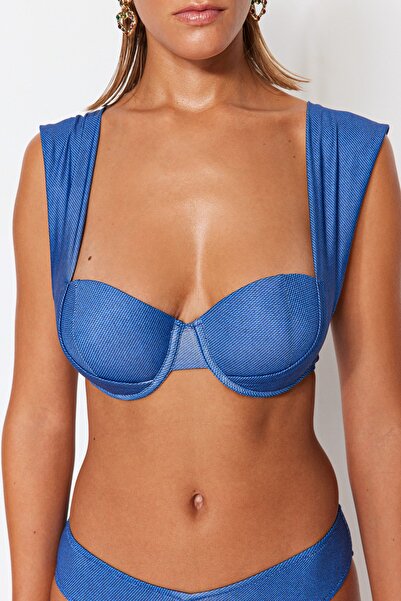 Trendyol Collection Tbess23Bu00423 Model Blue Bikini Top