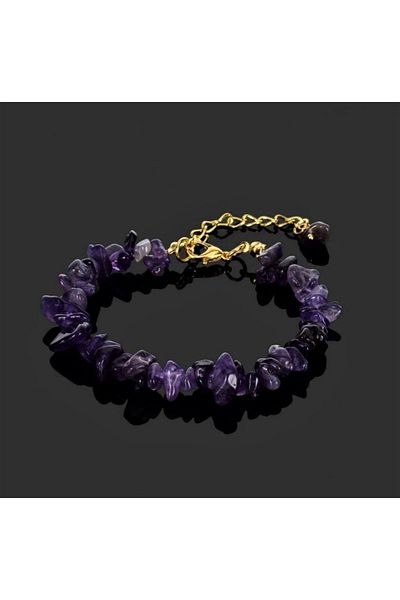 COOL&RELAX Handmade Amethyst Broken Natural Stone Unisex Bracelet