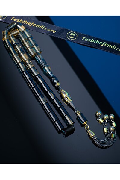 TESBİHEFENDİ لون مخصص فضي قطع النار العنبر مسبحة الصلاة