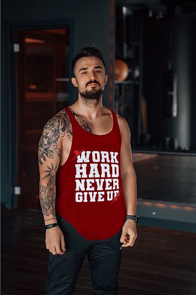 Freeyez Work Hard Never Give Up Gym Fitness Tank Top Athlete