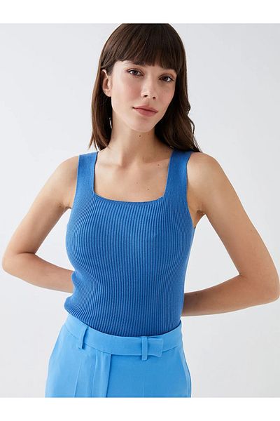 LC Waikiki Vision Square Collar Plain Crop Γυναικεία Πλεκτά Αθλητής
