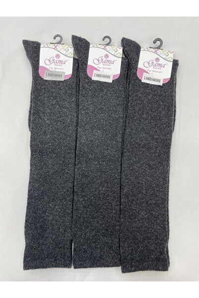 Gama Çorap 3 Pieces Genuine Lamb Wool Long Below the Knee Thick Winter Women's Socks