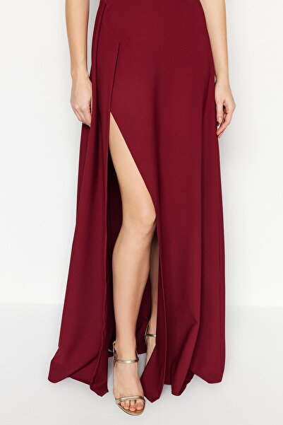 Trendyol Collection Rochie de seară lungă și elegantă, țesută în linie A, rochie de absolvire de noapte TPRSS19FZ0511