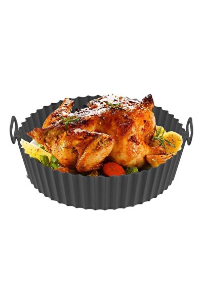 İLİVA Airfryer Silikon Pişirme Kalıbı - Air Fryer Aksesuarı, Pişirme Kağıdı - Siyah (bpa Free)