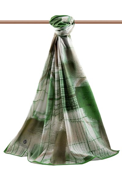 Vissona Γυναικείο σάλι πολυτελείας Medina Silk Emerald Green