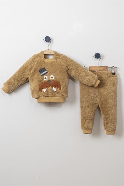 ADABEBEK Hooded Winter Welsoft 2-Piece Bottom Top Set Baby Boy Set