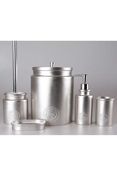 Selim Stamp 5 Parça Banyo Seti Gümüş