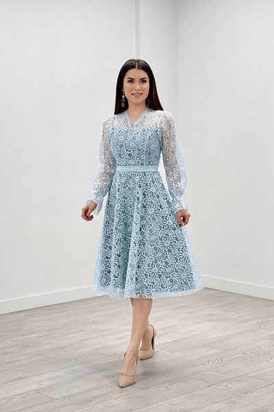 giyimmasalı Guipure Midi Dress - Ice Blue