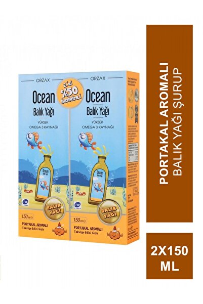 Ocean Orange Portakal Aromalı Balık Yağı Şurup 150ml 2'li Set