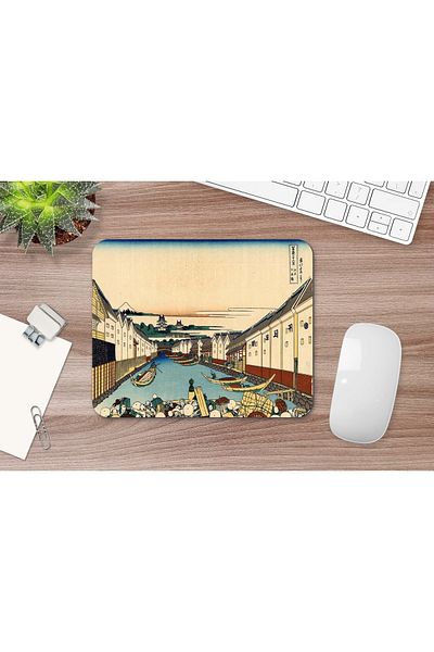 daystore Hokusai Nihonbashi Bridge In Edo 17 X 21 Cm Mouse Pad
