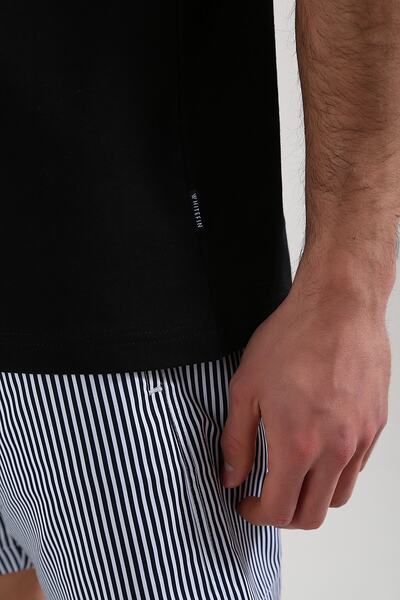 Whitefin Unisex Basic Μαύρο T-shirt