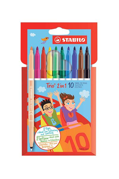 Stabilo Trio 2 In 1 10 Pen 20 Colors Felt-tip Pen