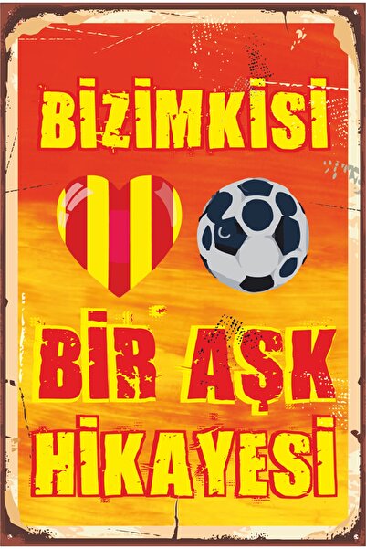 Hayat Poster Sarı Kırmızı Futbol Takım Taraftar Bizimkisi Bir Aşk Hikayesi Re...