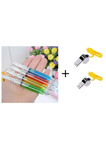 Gümüş Hediye & Kırtasiye Şırınga Uçlu Versatil 0,7 Kalem 4'lü+ 2 Adet Metal D...