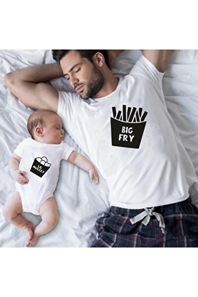 venüsdijital Big Fry Lil Nugget Dad Baby Kombinacija Majica i Body (Prikazana...