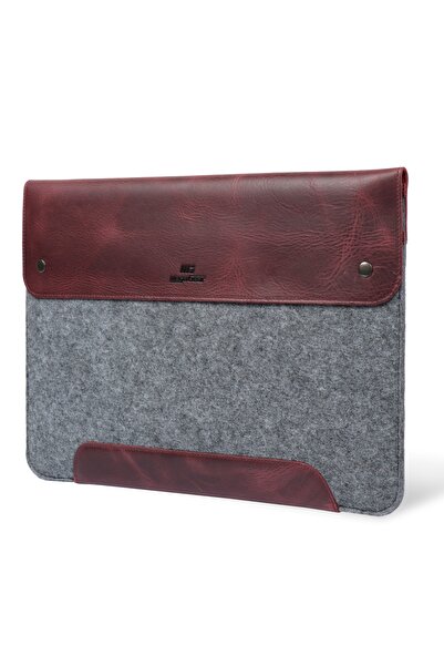 MegaGear Калъф за MacBook Pro от естествена кожа и флийс (15 инча), (16 инча) – лилав