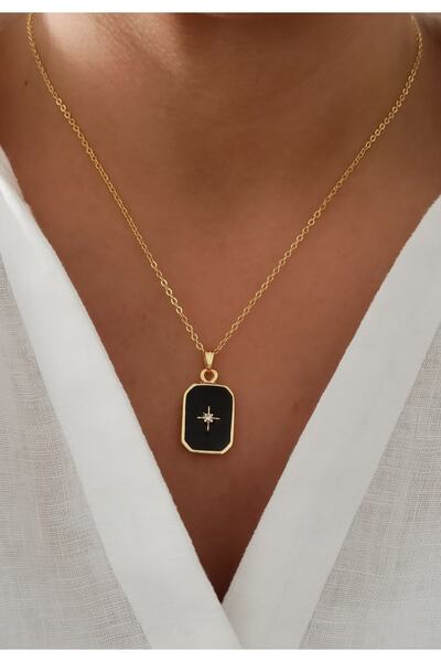 DENİZDENAL سلسلة بلاك ستار مطلية بالذهب