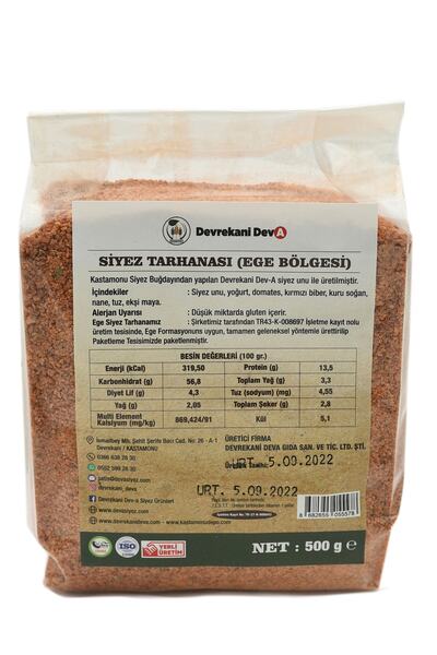 Devrekani DevA Siyez Unlu Toz Tarhana 500 gr. Ege Usulü