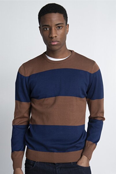 Tudors Men's Slim Fit Slim Fit Crew Neck Patterned Knitwear Sweater