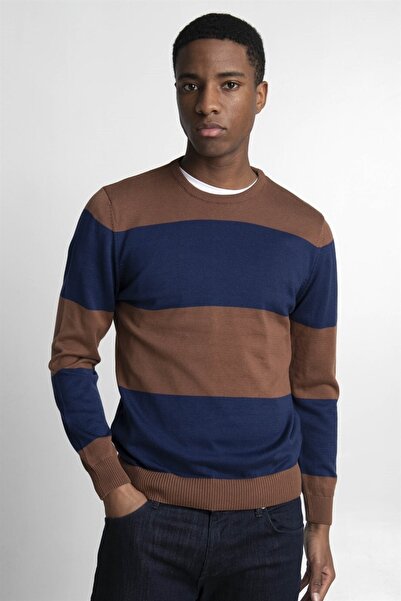 Tudors Men's Slim Fit Slim Fit Crew Neck Patterned Knitwear Sweater