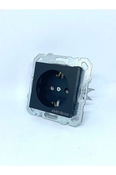 Netelsan Byobu Black Grounded Socket (EXCLUDING FRAME) 1 Piece