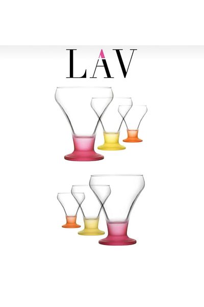 LAV 6-Piece Coral Frosty - Colorful Footed Ice Cream Rack