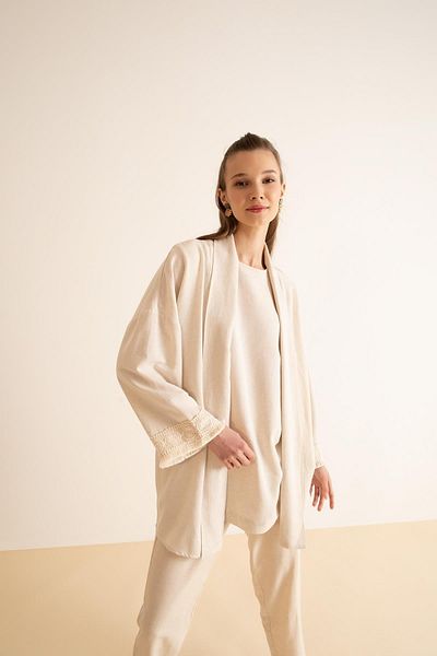 DeFacto Strickjacke - Beige - Regular Fit