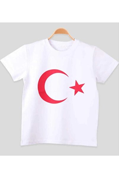 Genel Markalar Unısex Kısa Kol Çocuk Bayrak Ay Yıldızlı 23 Nisan 29 Ekim 10 K...