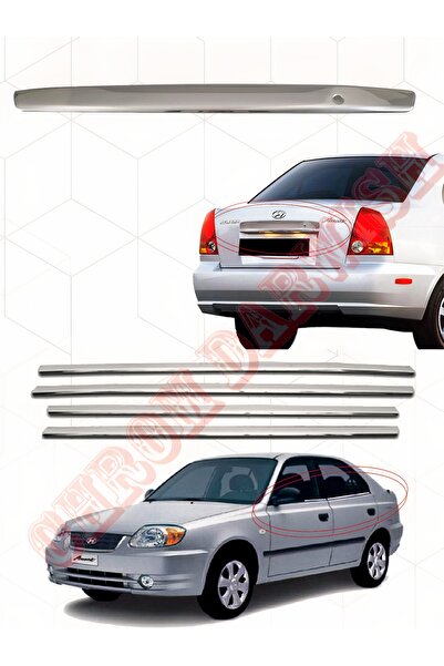 darwish Hyundai Accent Admire 2000 2005 Set Cam Çıtası 4 Parça Ve Bagaj Çıtası Krom Paslamaz Çelik