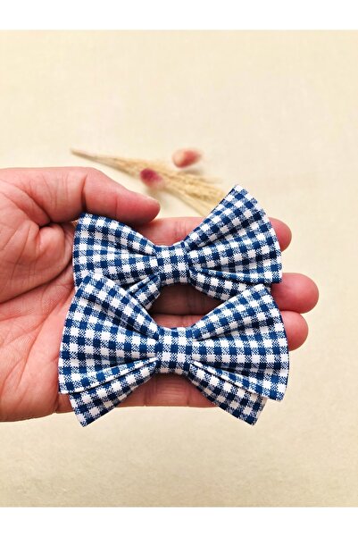 seyranat Синьо-бял комплект от 2 еластични фиби с панделки с полка точки за м...