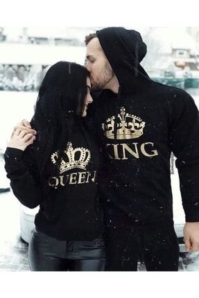 EgeModa Queen King Bask l Cift Kombini Kapu onlu ardonlu Sweatshirt Sevgili Kombini Fiyat Yorumlar Trendyol