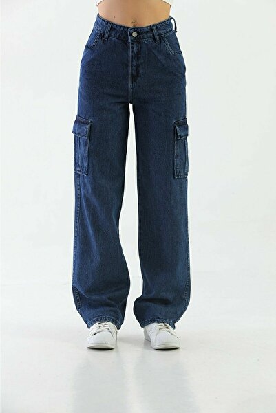 Trn JNS Вересень Кой Мейві Карго Салаш Задня кишеня без кишені Лікра Супер висока талія Джинси