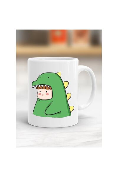sıradışıhediyem كوب مطبوع على شكل ديناصور للأطفال