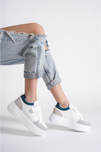 Moda Değirmeni Tenis de damă gri-albastru-alb Bg1025-101-0008