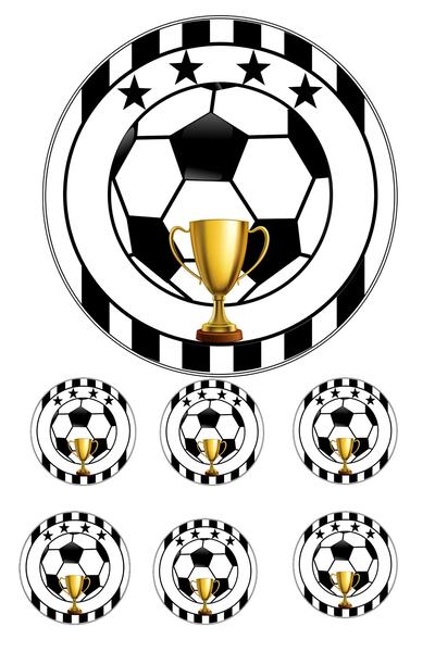 Pasta9 Yenilebilir Pasta Resmi Futbol Modeli 6-8-10 Kişilik Pastaya Uygun 16 Cm