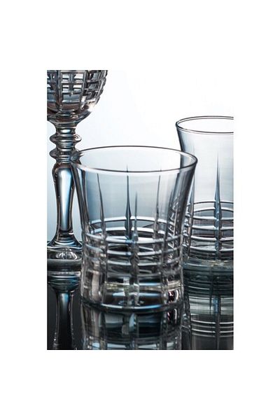 KCD Helen Simple Cut Hand Decor Gilded 6 Pieces Patterned Water Glass Set